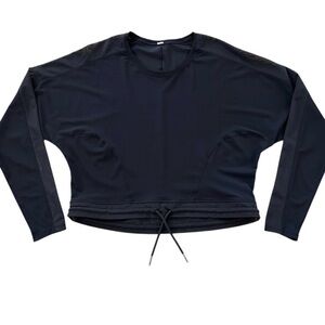 Lululemon Athletica Reach for the Run cropped black long sleeve